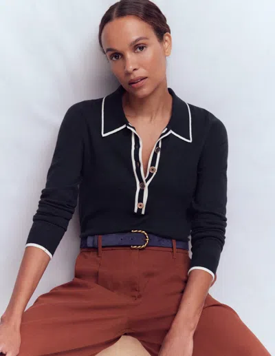 Boden Women's Liz Henley Jumper In Blue | Size Xs