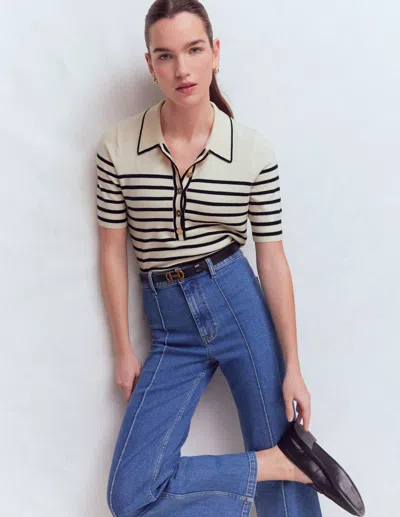 Boden Women's Liz Henley T-shirt In White | Size Large In Neutral