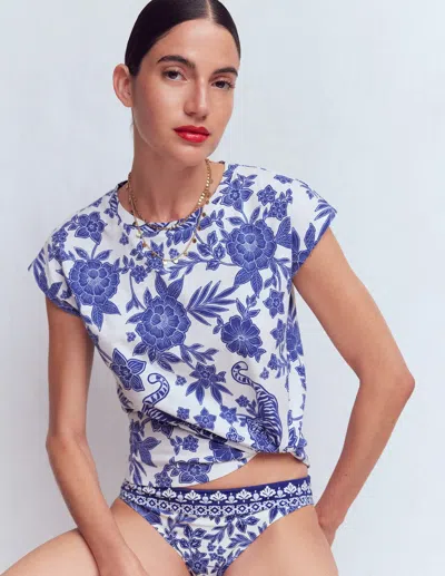 Boden Women's Louisa Slub T-shirt In Blue | Size Xl