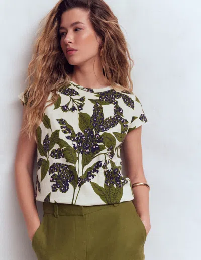 Boden Women's Louisa Slub T-shirt In Green | Size Large