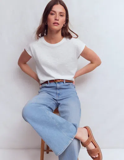 Boden Women's Louisa Slub T-shirt In White | Size Xs