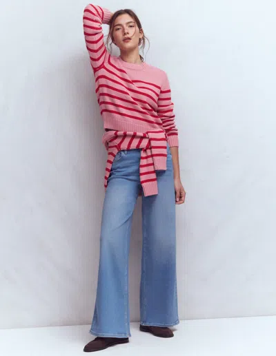 Boden Women's Lucy Chunky Cotton Sweater In Pink | Size Large