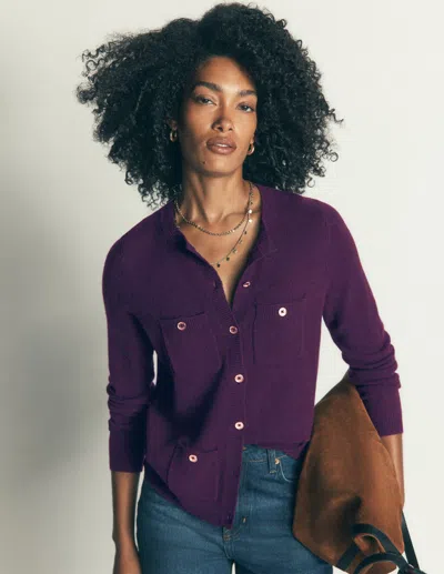 Boden Women's Marianne Merino Wool Cardigan In Purple | Size Xs