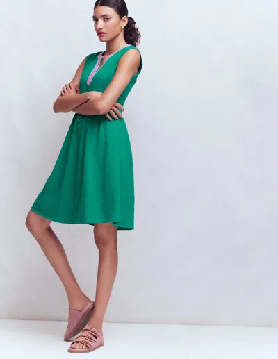 Boden Women's May Jersey Short Dress In Blue | Size 14 In Green