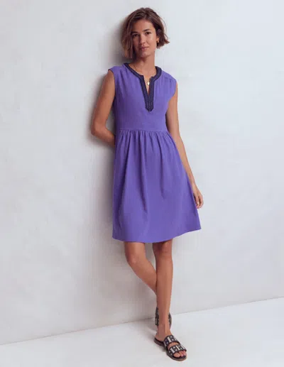 Boden Women's May Jersey Short Dress In Purple | Size 20 In Blue