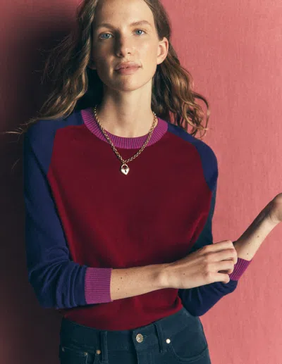 Boden Women's Meg Raglan Sleeve Jumper In Brown | Size Xs In Multi