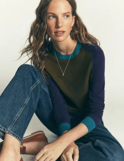 Boden Women's Meg Raglan Sleeve Jumper In Green | Size Xs In Multi