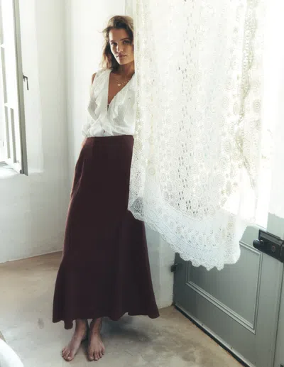 Boden Women's Miriam Linen Maxi Skirt In Brown | Size 22