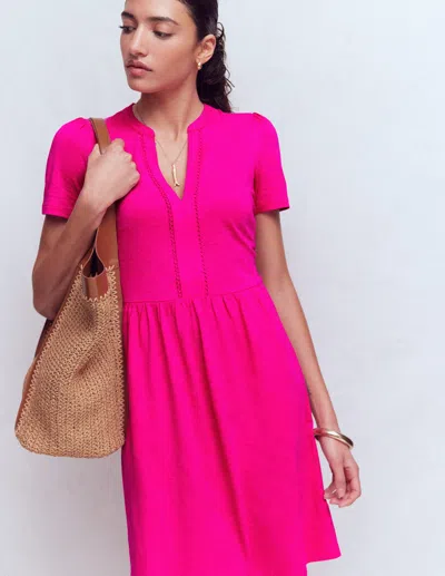 Boden Women's Naomi Short Jersey Dress In Pink | Size 20/22