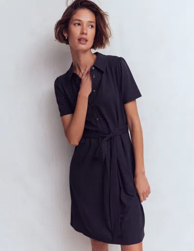 Boden Women's Patti Short Jersey Shirt Dress In Blue | Size 22