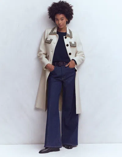 Boden Women's Pocket Detail Coat In White | Size 14 In Neutral