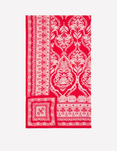 Boden Women's Printed Sarong Scarf In Red In White