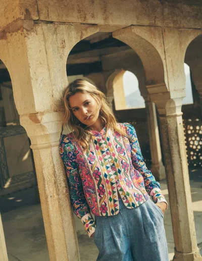 Boden Women's Printed Trim Jacket | Size 16/18 In Multi