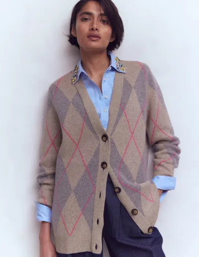 Boden Women's Quinn Boyfriend Cardigan In Natural | Size Large In Neutral