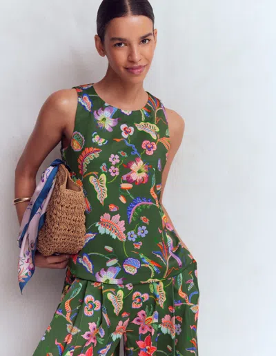 Boden Women's Relaxed Sleeveless Shell Top In Green | Size 22
