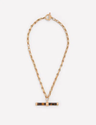 Boden Women's Resin Interest T-bar Necklace In Brown In Gold