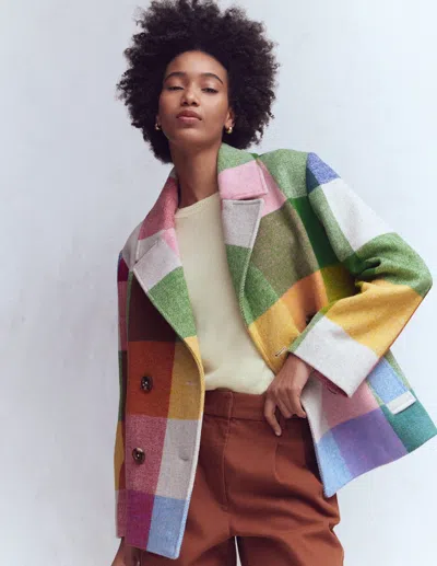 Boden Women's Revere Collar Wool Coat | Size 12 In Multi