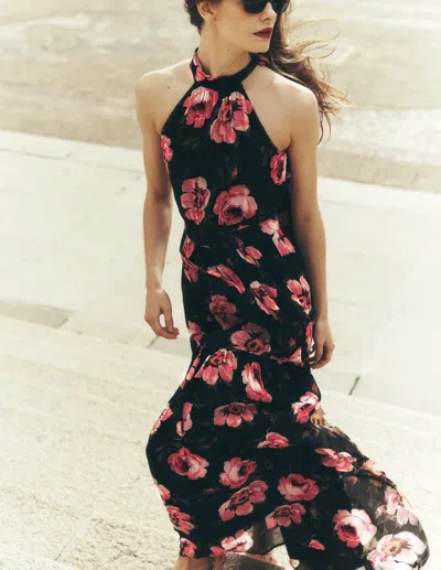 Boden Women's Roisin Tie Neck Maxi Dress In Black | Size 20