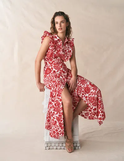 Boden Women's Ruffle Bodice Shirt Dress In Red | Size 20/22