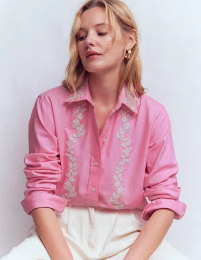 Boden Women's Sadie Relaxed Cotton Shirt | Size 14 In Pink