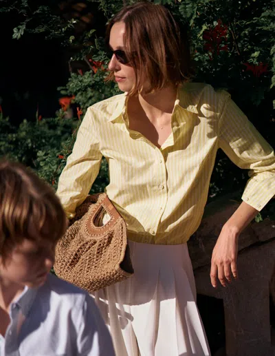 Boden Women's Sienna Cotton Shirt In Yellow | Size 20/22