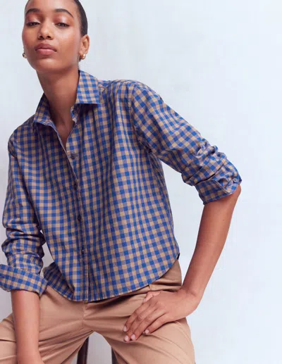 Boden Women's Sienna Cropped Cotton Shirt | Size 4 In Blue