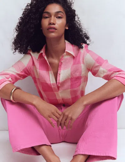 Boden Women's Sienna Linen Shirt In Pink | Size 16/18