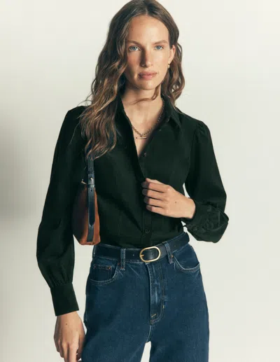 Boden Women's Sky Cord Shirt In Green | Size 4 In Black