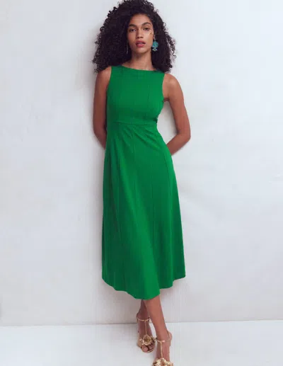 Boden Women's Sleeveless Ponte Midi Dress In Green | Size 20/22