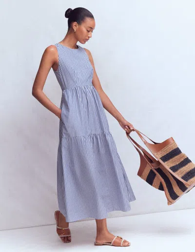 Boden Women's Sleeveless Poplin Dress In Blue | Size 20