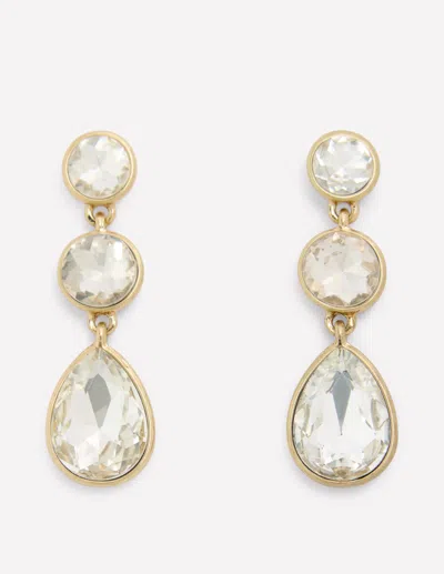Boden Women's Small Jewel Drop Earrings In White In Gold