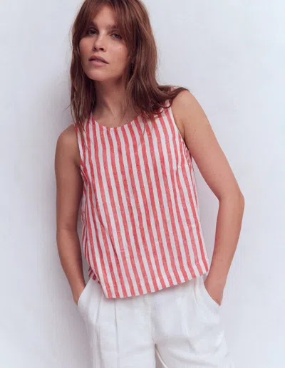 Boden Women's Sofia Linen Top In Red | Size 20/22