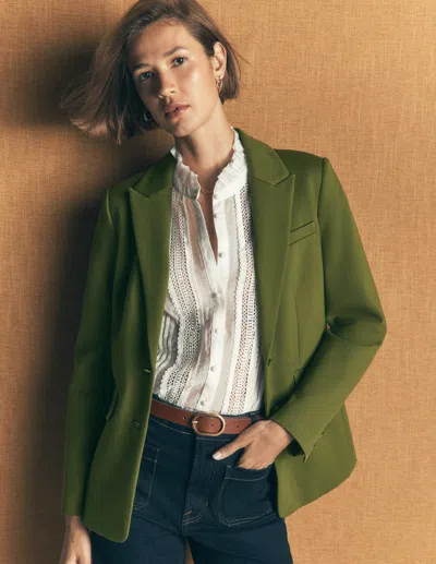 Boden Women's Stamford Ponte Blazer In Green | Size 4