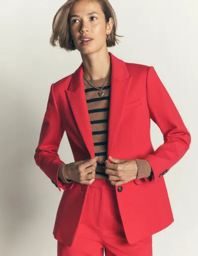 Boden Women's Stamford Ponte Blazer In Red | Size 4
