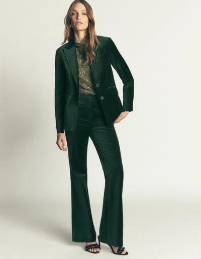 Boden Women's Stamford Velvet Blazer In Green | Size 4