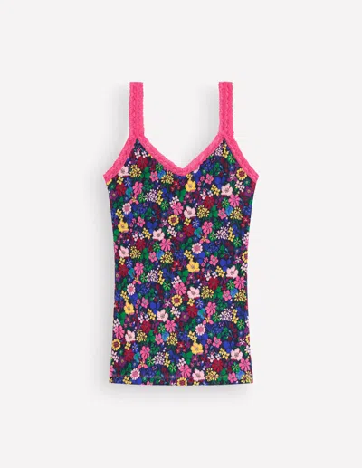 Boden Women's Stripe & Stare Lace Cami | Size Xs In Multicolor