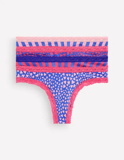 Boden Women's Stripe & Stare Thong 4 Pack | Size Xs In Multicolor