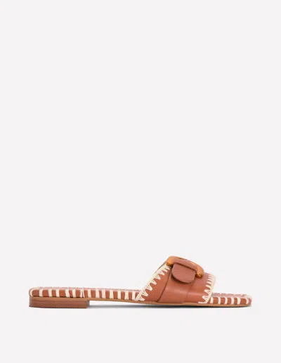 Boden Women's Trim Detail Flat Sandal In Brown | Size 42