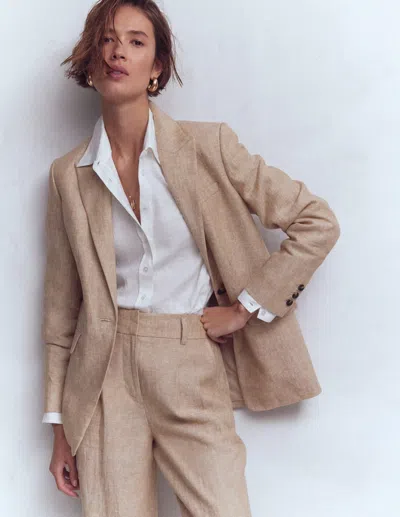 Boden Women's Woodbridge Linen Blazer In Brown | Size 6 In Neutral