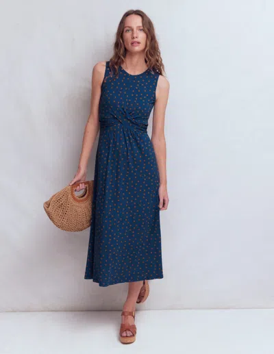 Boden Women's Zara Cross Waist Jersey Dress In Blue | Size 22