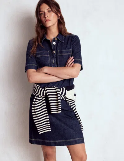 Boden Women's Zia Pocket Shift Dress In Blue | Size 0