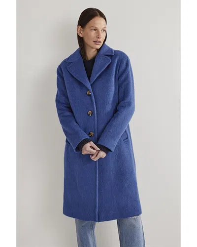 Boden Wool-blend Collared Coat In Blue