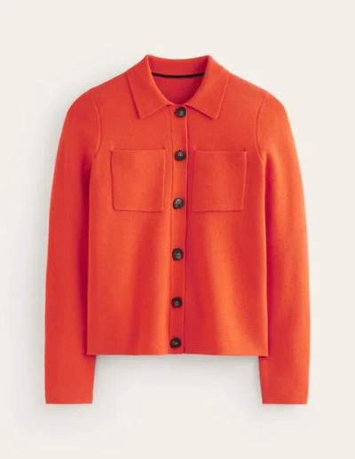 Boden Wool Blend Knitted Shirt Gladioli Orange Women