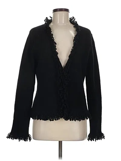 Pre-owned Boden Wool Cardigan Sweater In Black