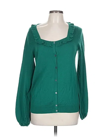 Pre-owned Boden Wool Cardigan Sweater In Green