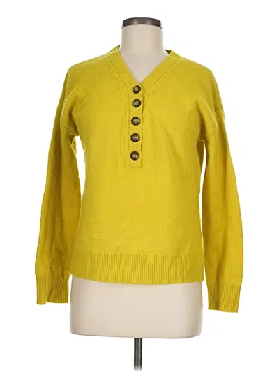 Pre-owned Boden Wool Cardigan Sweater In Yellow