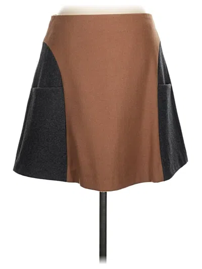 Pre-owned Boden Wool Skirt In Brown