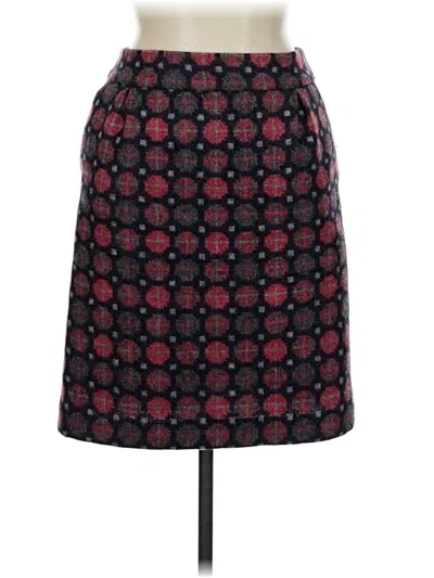 Pre-owned Boden Wool Skirt In Burgundy