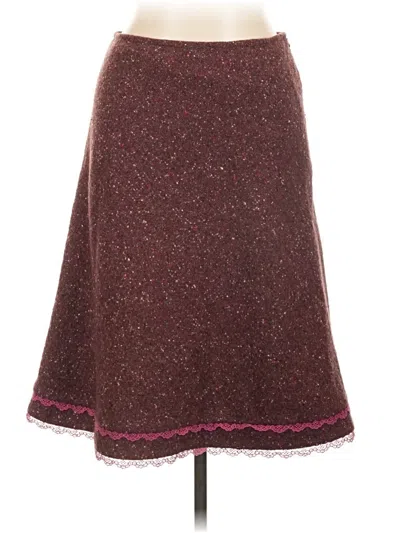 Pre-owned Boden Wool Skirt In Burgundy