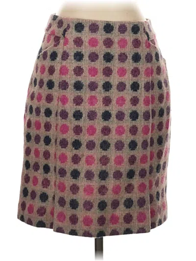 Pre-owned Boden Wool Skirt In Burgundy